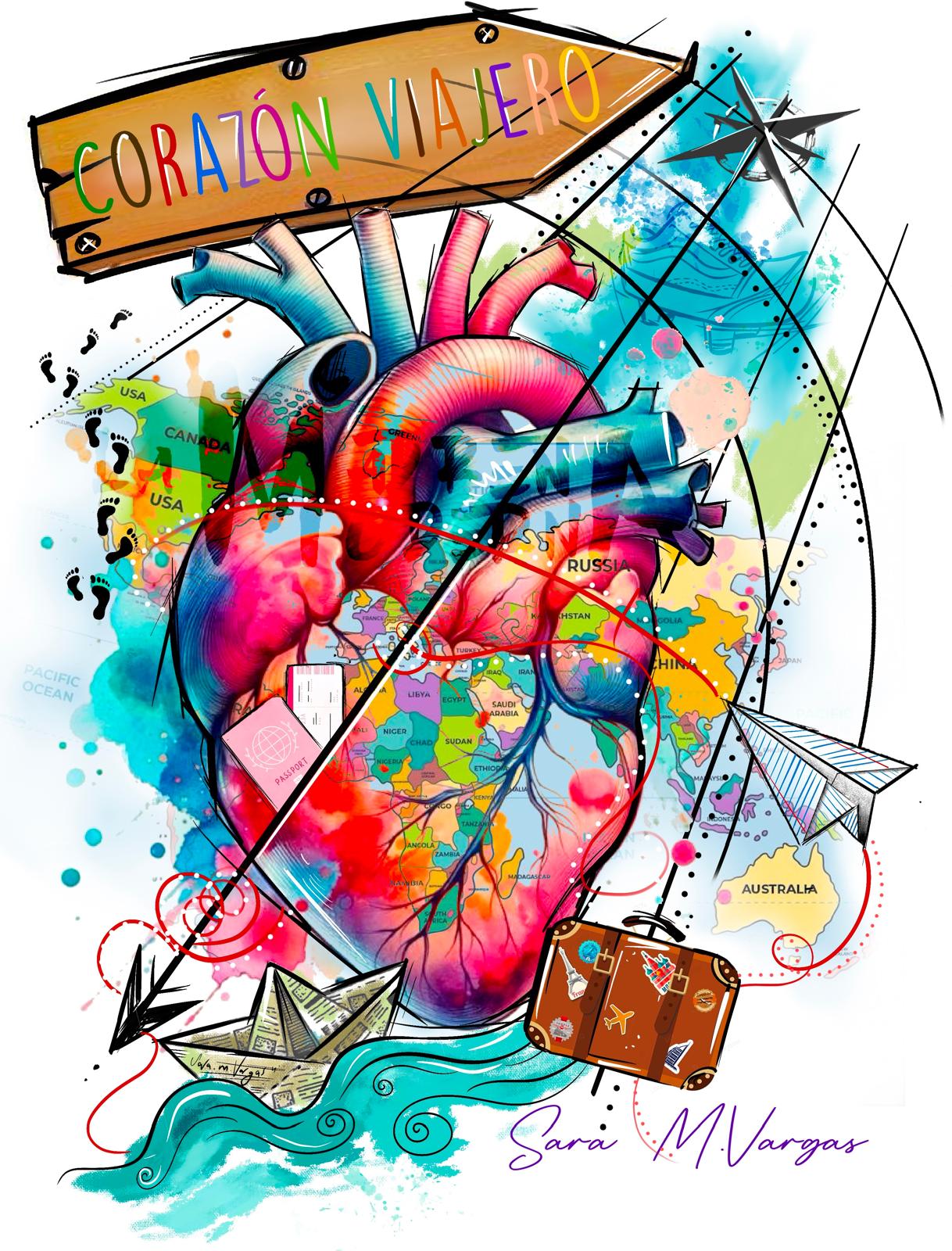 Camiseta manga corta Corazón Viajero