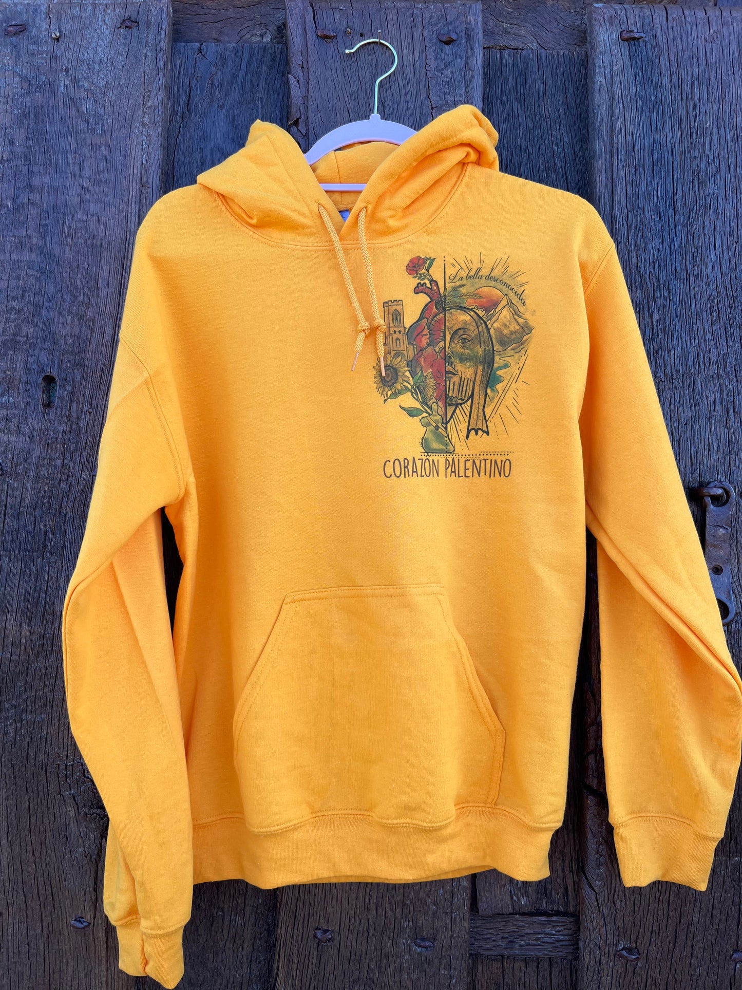 Sudadera Mostaza Gold con ilustración unisex