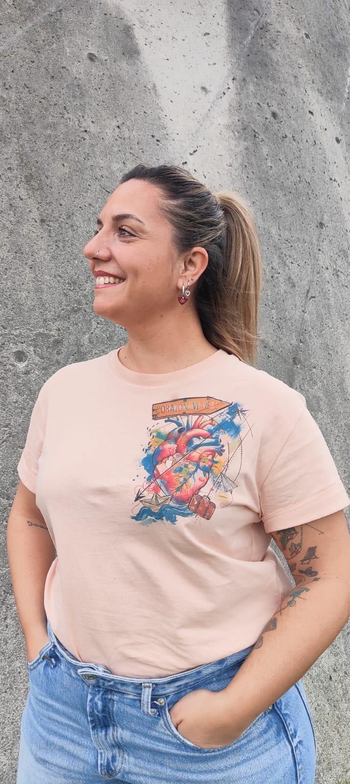 Camiseta manga corta Corazón Viajero