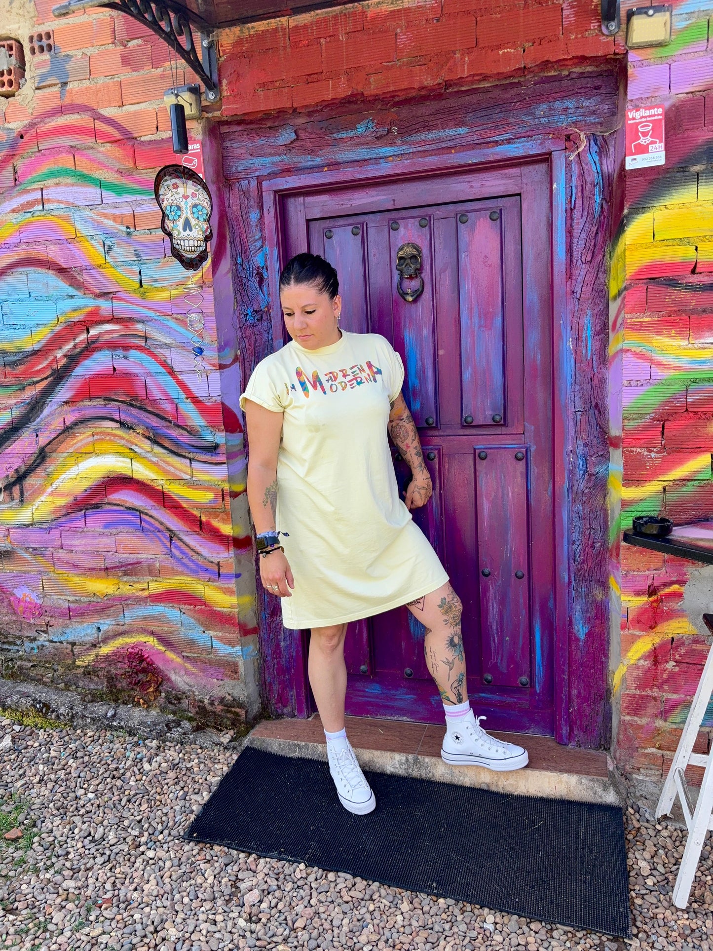 Vestido Amarillo con ilustración